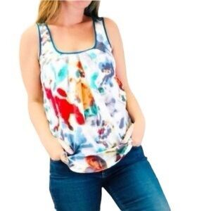 Anthropologie Fei artsy watercolor print racerback tank S